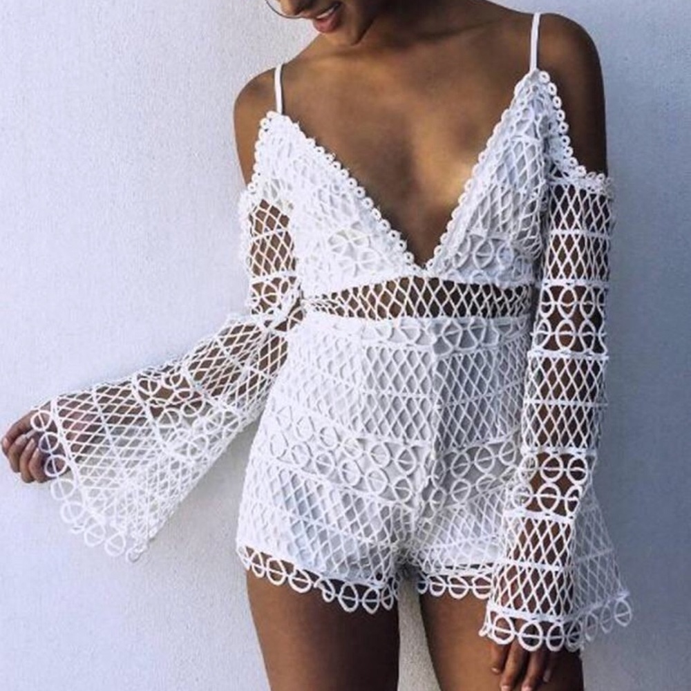 White lacey romper